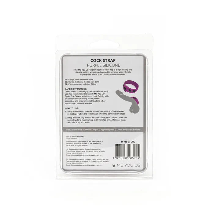 Me You Us Silicone Cock Strap Purple ME YOU US Vibrators