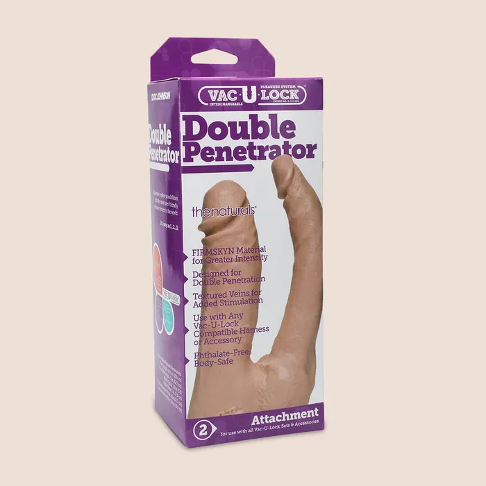 Dildos Doc Johnson Enterprises Doc Johnson VacULock Double Penetrator 6 Inch Strap On Dildo