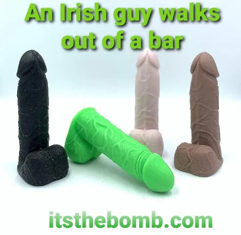 St Patrick Irish Couple Humor Shamrock Green Nutz Nude ILU VJ White Spermie Its the Bomb Vibrators