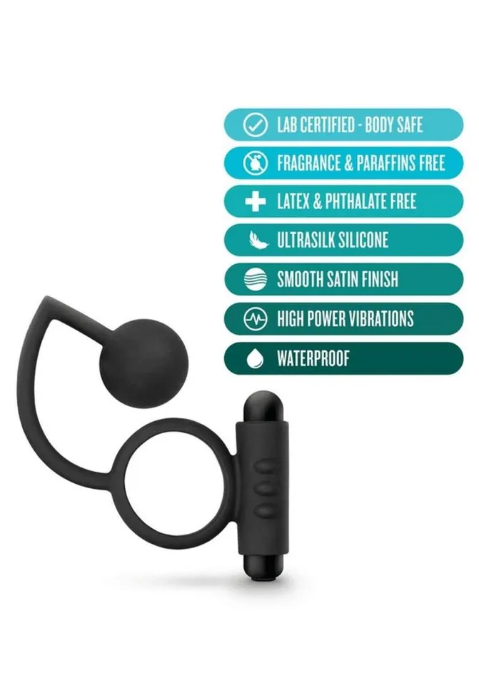 Anal Adventures Male Sex Toys Anal Adventures Platinum Silicone Anal Ball with Vibrating Cock Ring Anal Adventures Male Sex Toys Anal Adventures Platinum Silicone Anal Ball with Vibrating Cock Ring