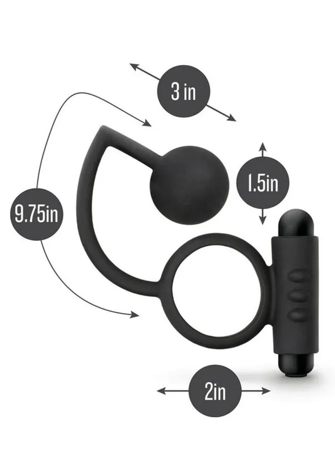 Anal Adventures Male Sex Toys Anal Adventures Platinum Silicone Anal Ball with Vibrating Cock Ring Anal Adventures Male Sex Toys Anal Adventures Platinum Silicone Anal Ball with Vibrating Cock Ring