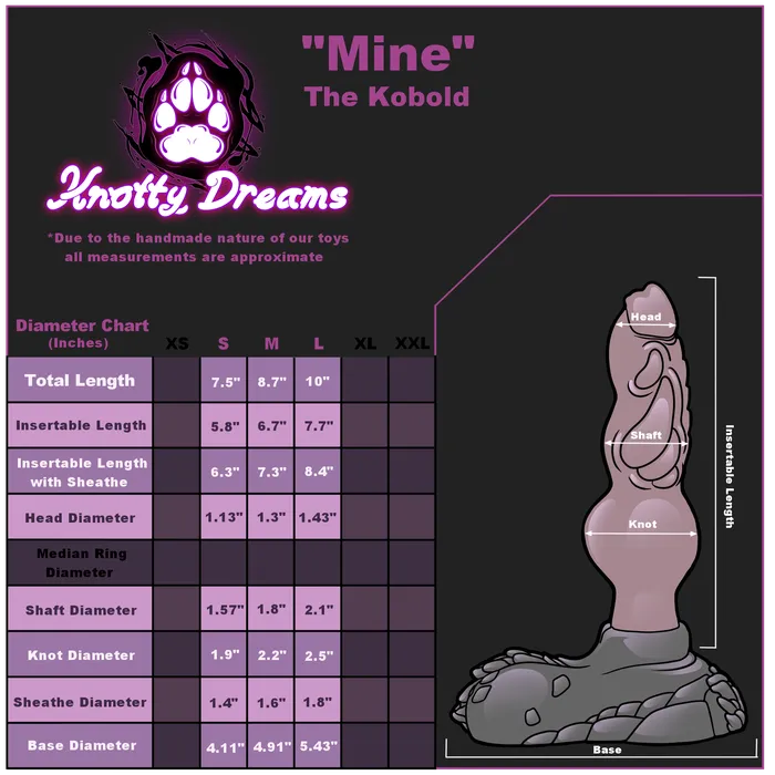 Mine the Kobold Small Firm Knotty Dreams Project Dildos